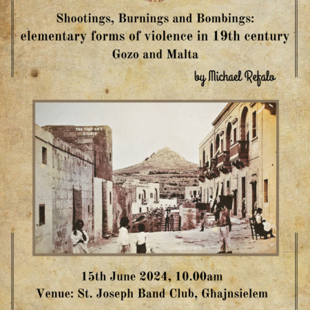 Public lecture: Shootings, burnings, and bombings: elementary forms of violence in 19th century Gozo and Malta
