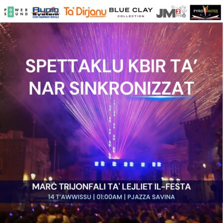 Spettaklu Kbir Ta’ Nar Sinkronizzat – Festa Santa Marija