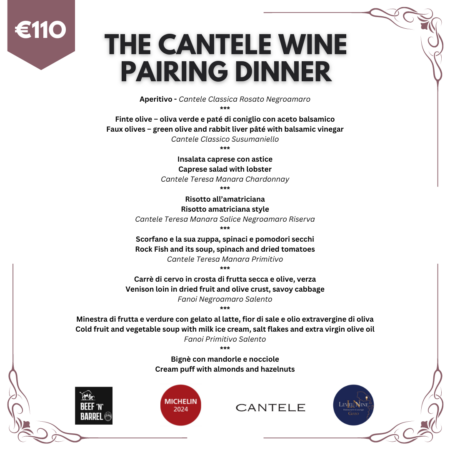 The Cantele Wine Pairing Dinner