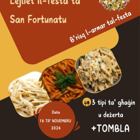 Pasta Night – Lejliet Il-Festa ta’ San Fortunatu